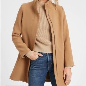 Banana Republic Funnel Neck Coat Medium Camel